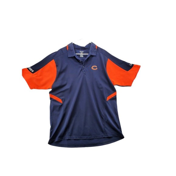 CHICAGO BEARS Shirt Men's Polo REEBOK Blue/Orange Size Extra Large - Picture 1 of 7